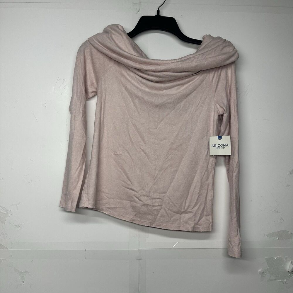 Arizona Jean Co Women's Long Sleeve Light Pink Top Size Large Soft Casual Shirt